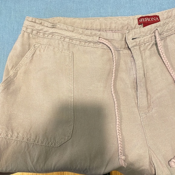Merona Ladies Pants XL Linen Rayon Lavender Shade - Picture 3 of 9